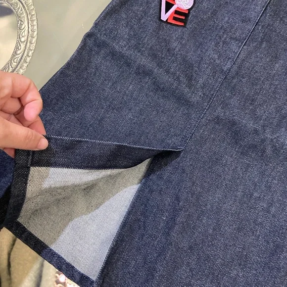 💚Sisley High Waist Denim Skirt.Waist- 26 - Picture 6 of 8